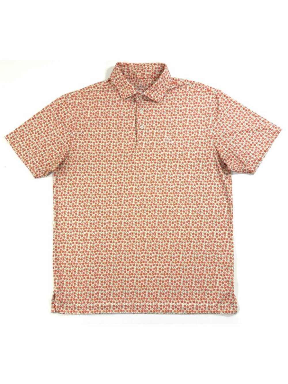 Rhoback Mens Polo Shirt Absolute Peach Print Georgia Golf Performance Size M - Picture 2 of 10